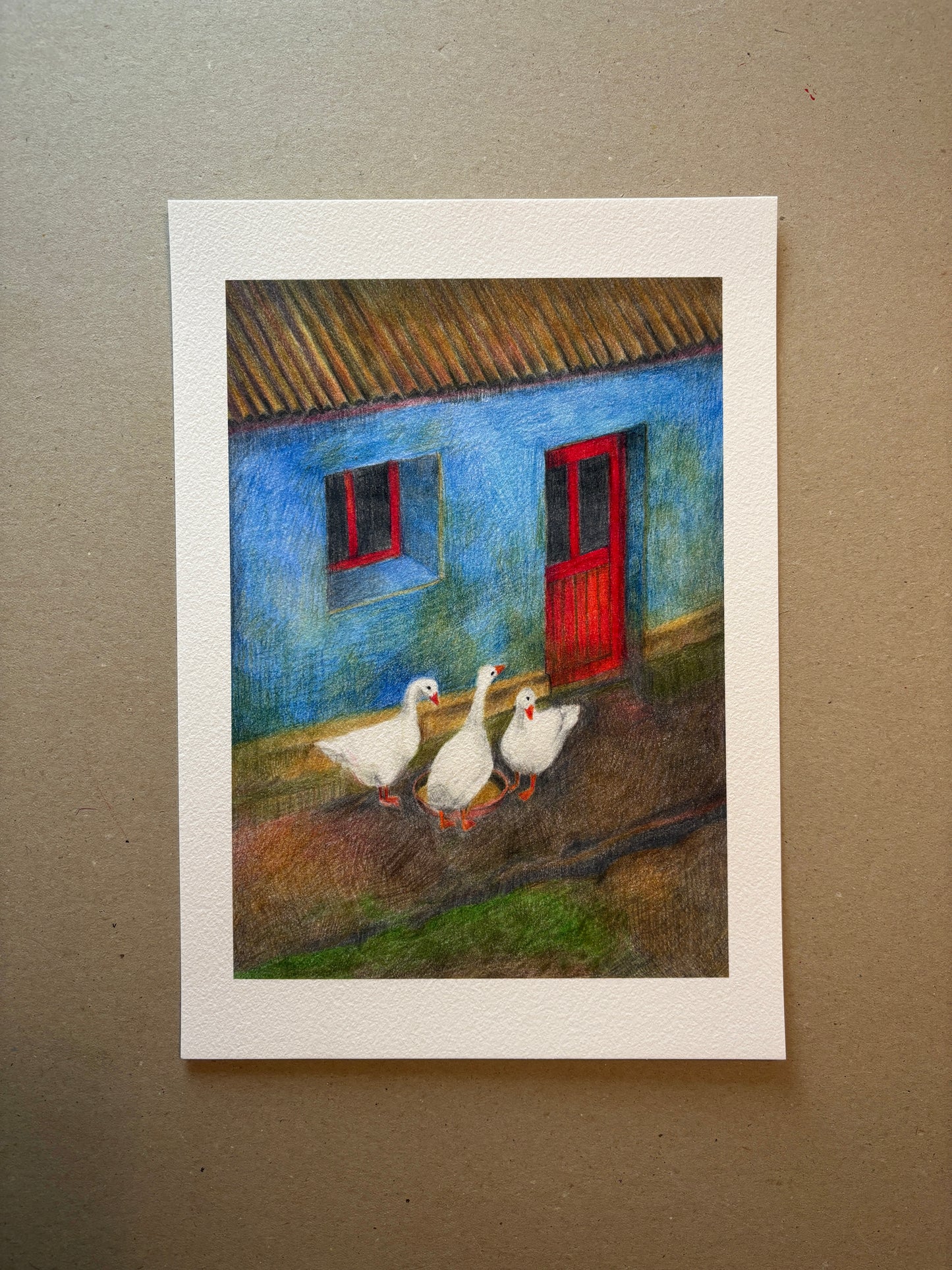 A4 Kunstdruck "Gänse" ohne Rahmen A4