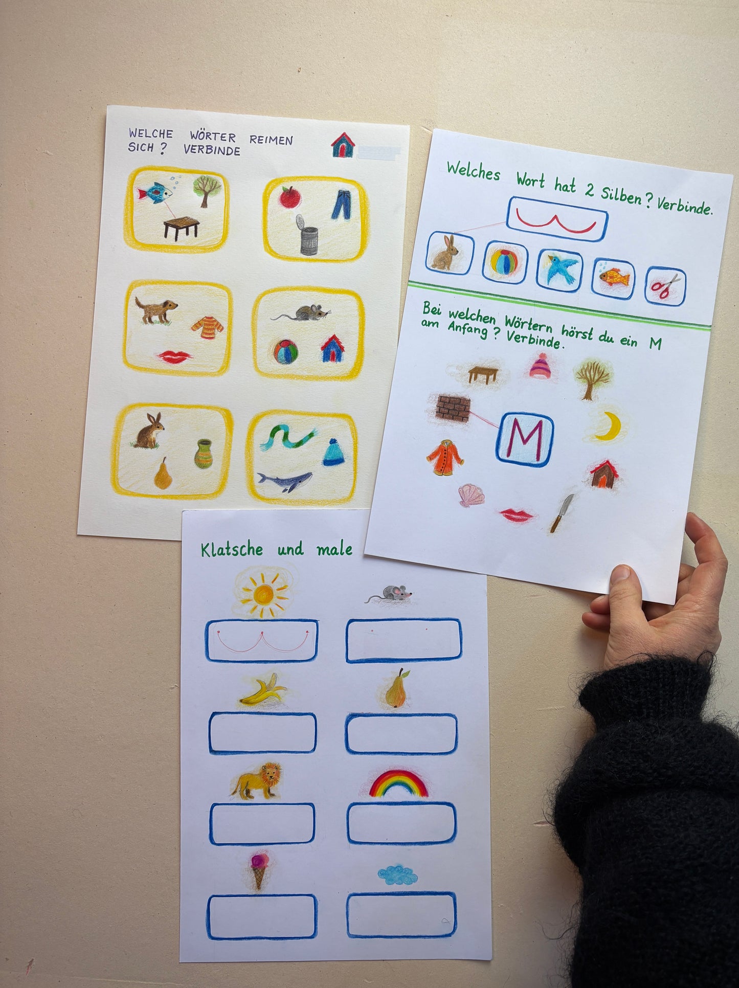 3 Arbeitsblätter von Ode Desjardins Buchstaben 2 (PDF)