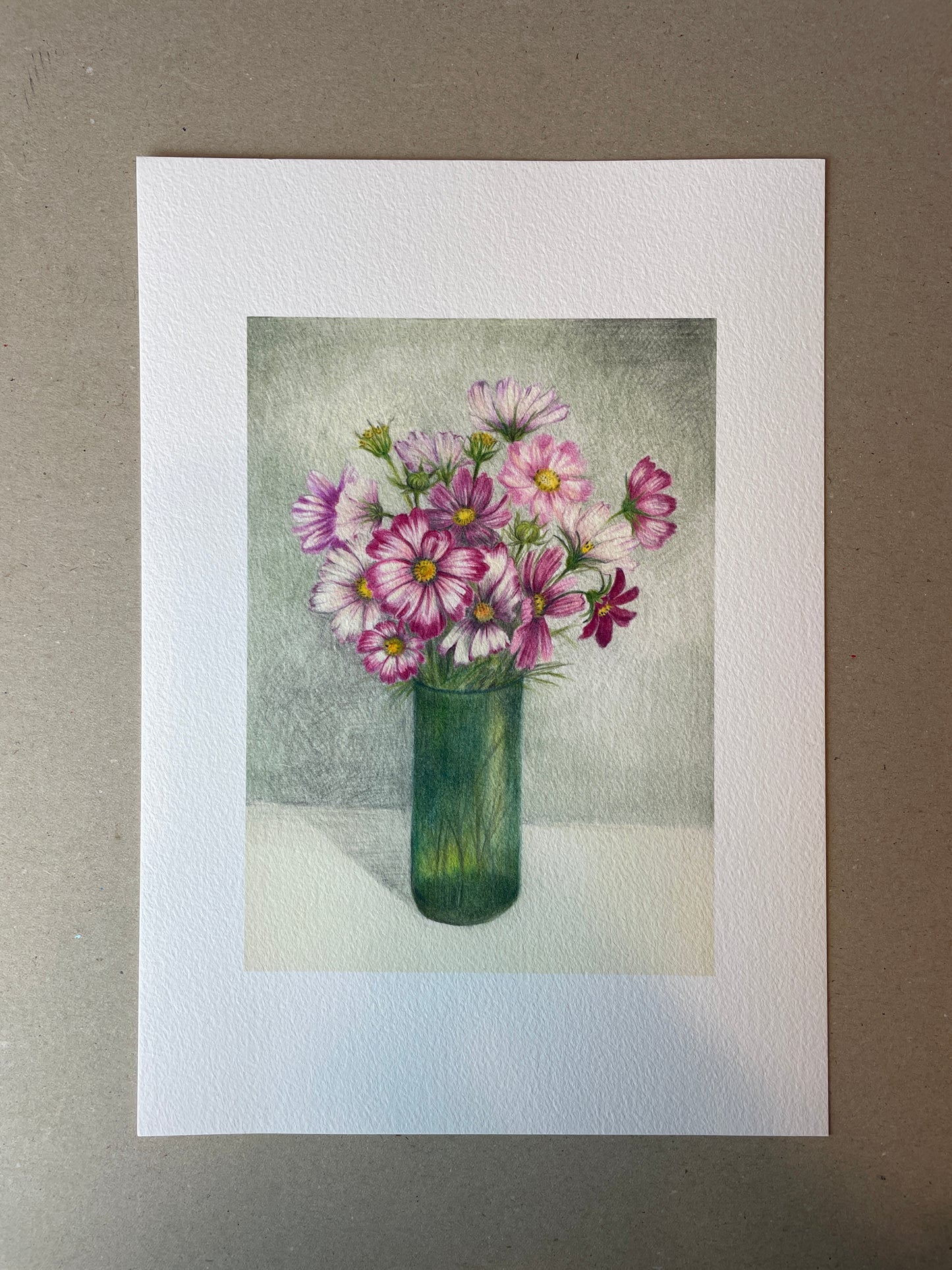 A4 Kunstdruck "Cosmea Blumen" ohne Rahmen A4