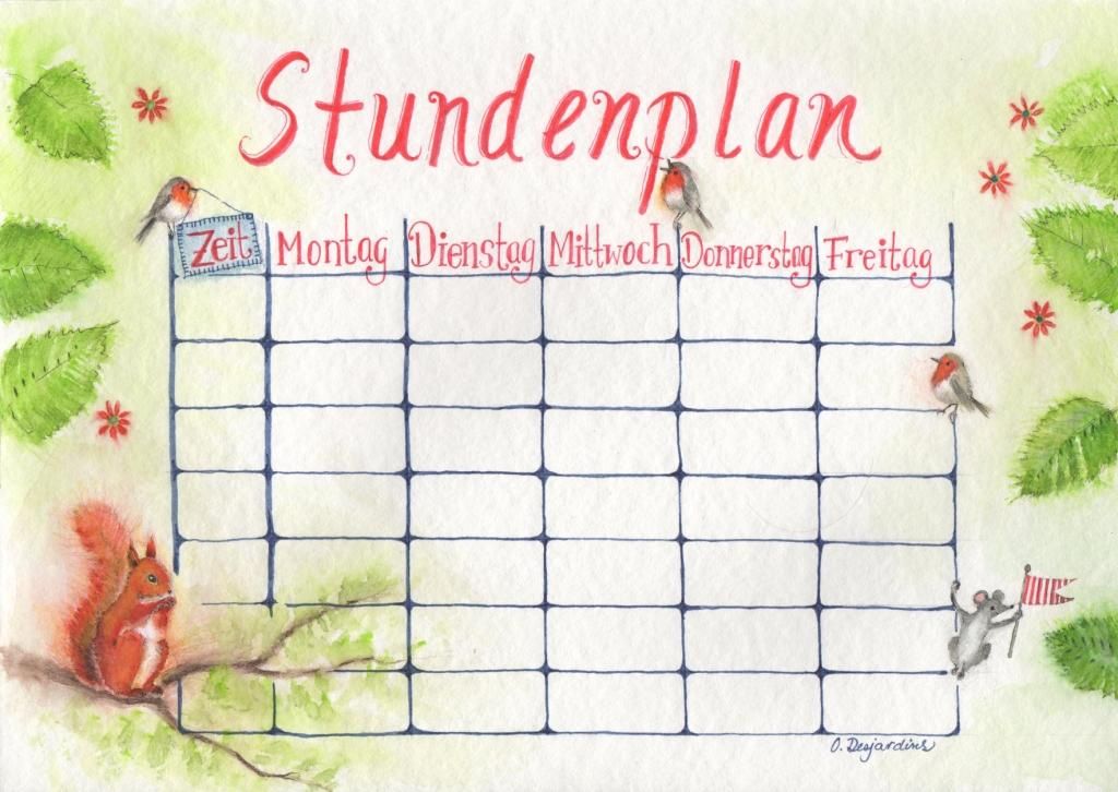 Stundenplan / Stundenpläne ( Set a 2 Stück Din A4 )