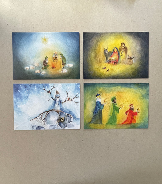 Kunstkarten Set "Weihnachtszeit" (4 Postkarten A5)