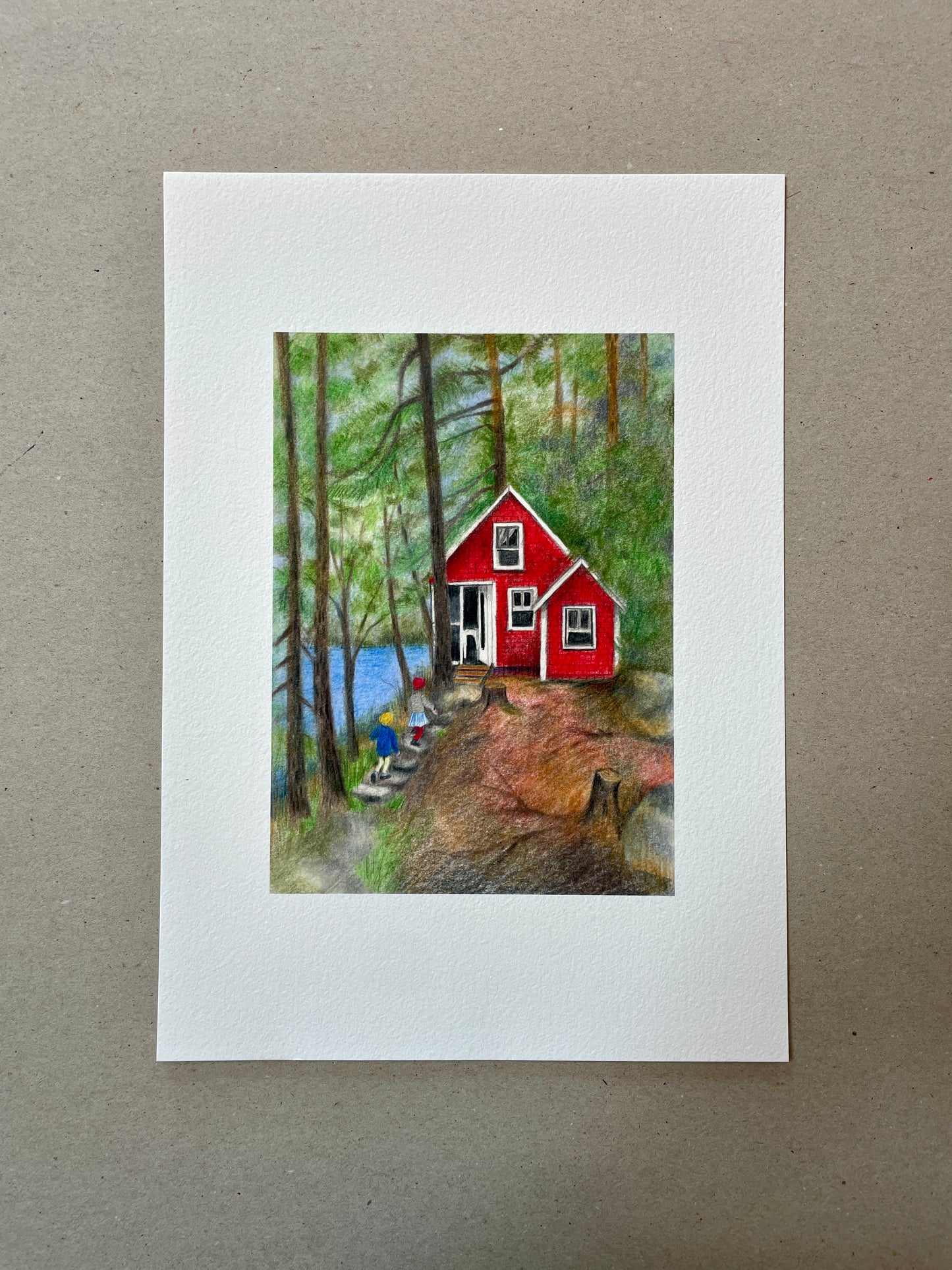 A4 Kunstdruck "Rotes Haus" ohne Rahmen