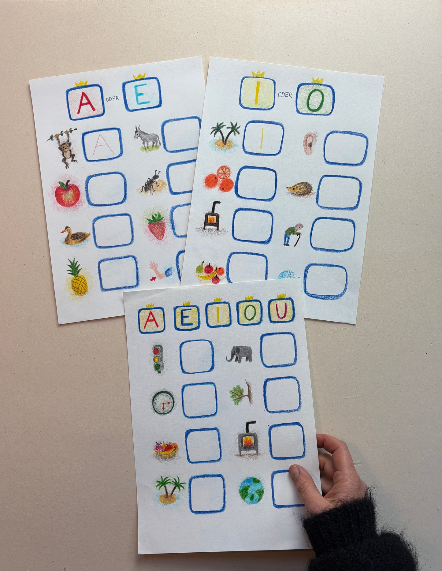 3 Arbeitsblätter von Ode Desjardins  Buchstaben 1 (PDF)