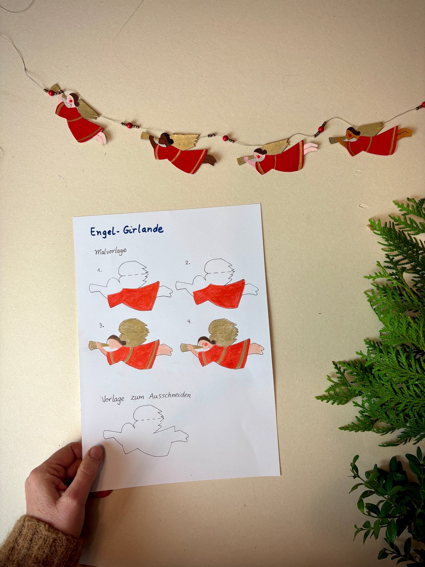 Gratis Vorlage "Engel-Girlande " (Pdf)