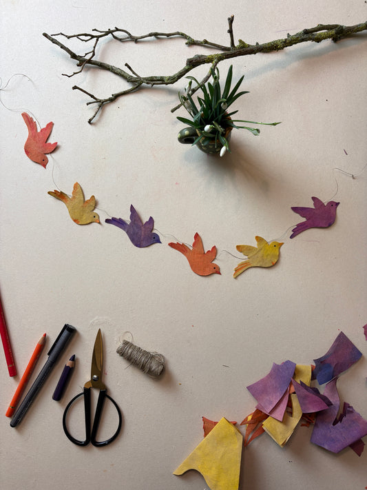 Gratis Bastelvorlage "Vogel-Girlande"