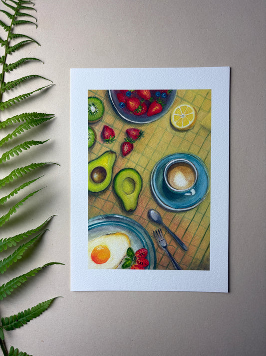 A4 Kunstdruck "Frühstück" ohne Rahmen